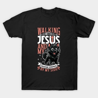 Jesus and dog - Croatian Sheepdog T-Shirt